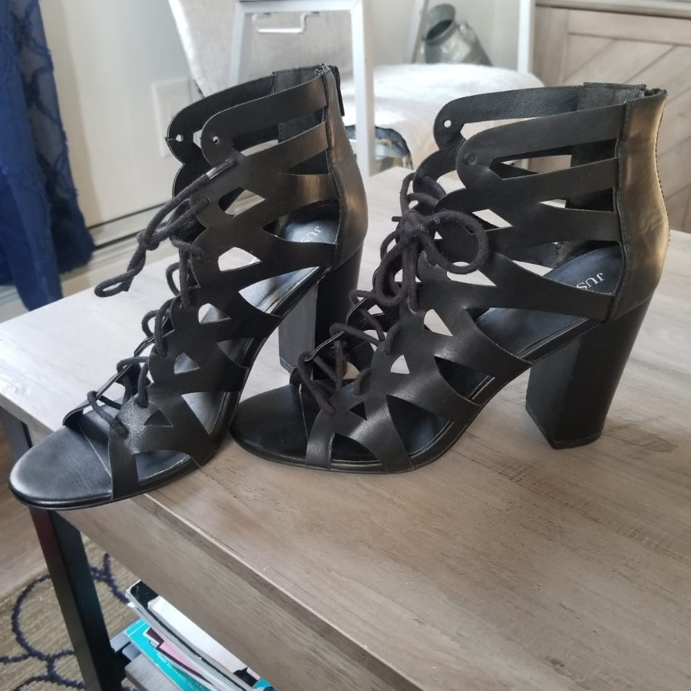 JUSTFAB lace high heels sandals